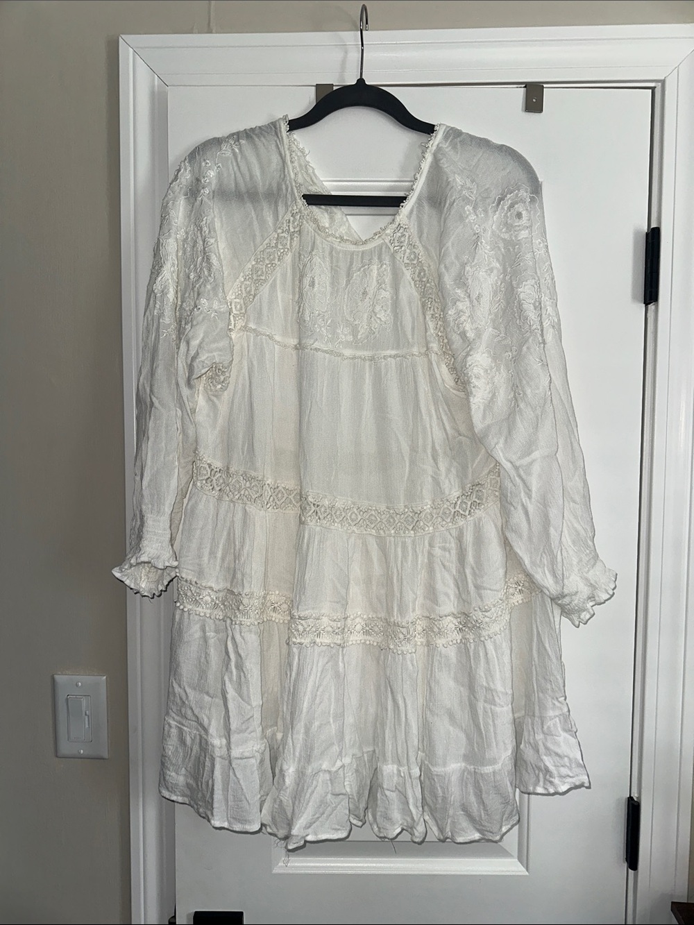 Free People Boho Lace Tiered White Dress - Lightweight Women's Tunic